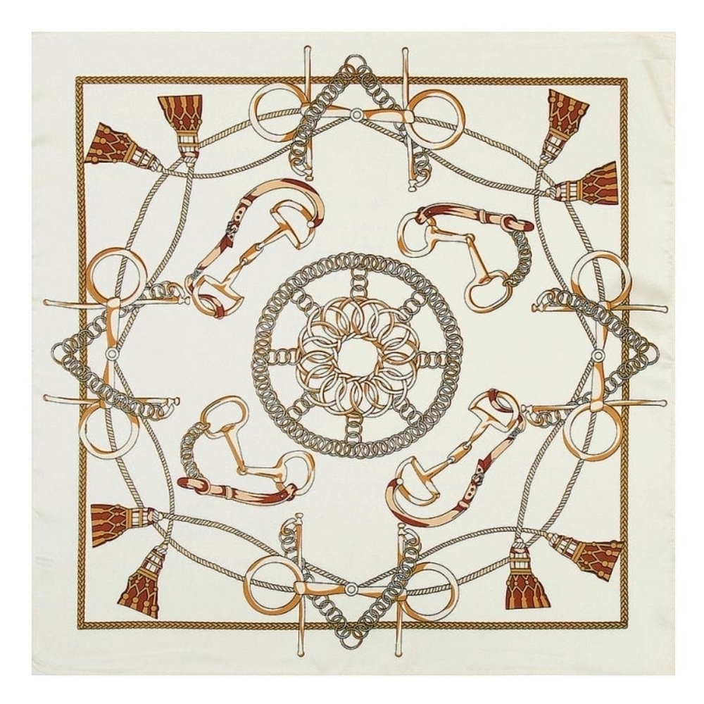 Felix Buhler Silk blend Scarf baroque luxury elegant status print riding chains